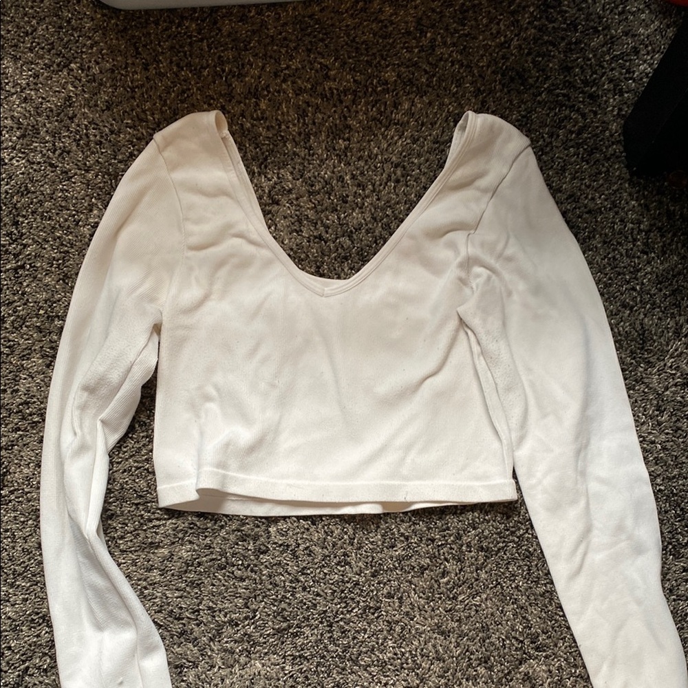 Elegant White Long Sleeve Women's Top
